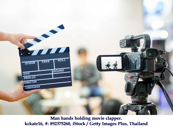 Man hands holding movie clapper. Film director concept.camera show viewfinder image catch motion in interview or broadcast wedding ceremony, catch feeling, stopped motion in best memorial day concept.
kckate16, #: 892375260, iStock / Getty Images Plus, Thailand 